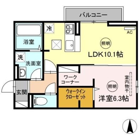 ナーブ屋島　A棟の物件間取画像